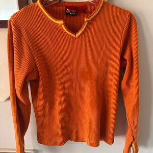 Orange V-Neck Sweater